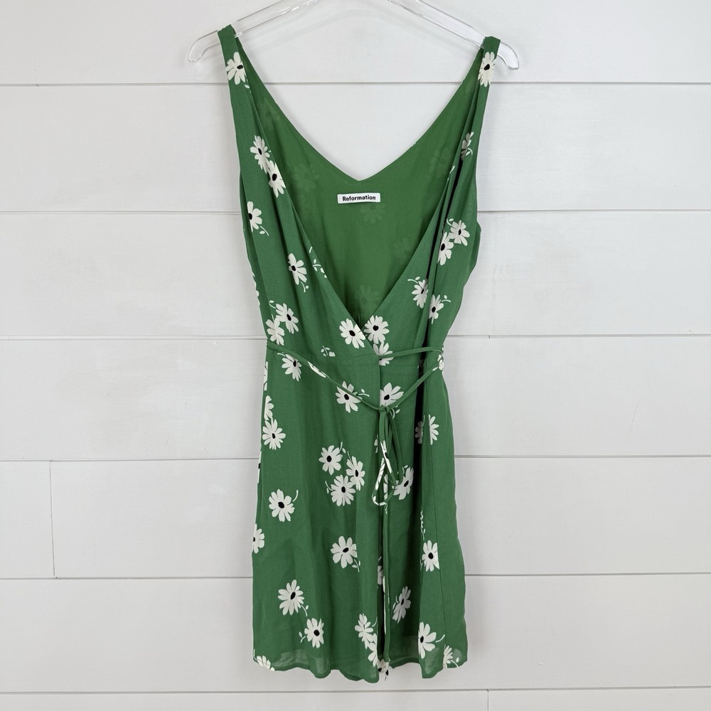 Reformation Green Floral Mini Dress - Picture 4 of 13